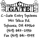 C-Gate Entry Systems, (419) 843-2990